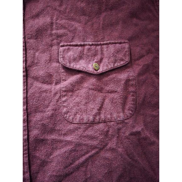 St Johns Bay Men's Burgundy Long Sleeve Pocket Button Up Shirt - Size 3XL - Picture 4 of 8